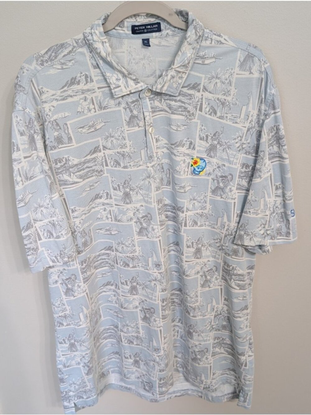 SWAG Peter Millar Crown Crafted Golf Polo Shirt Men’s XL Hawaiian Skull